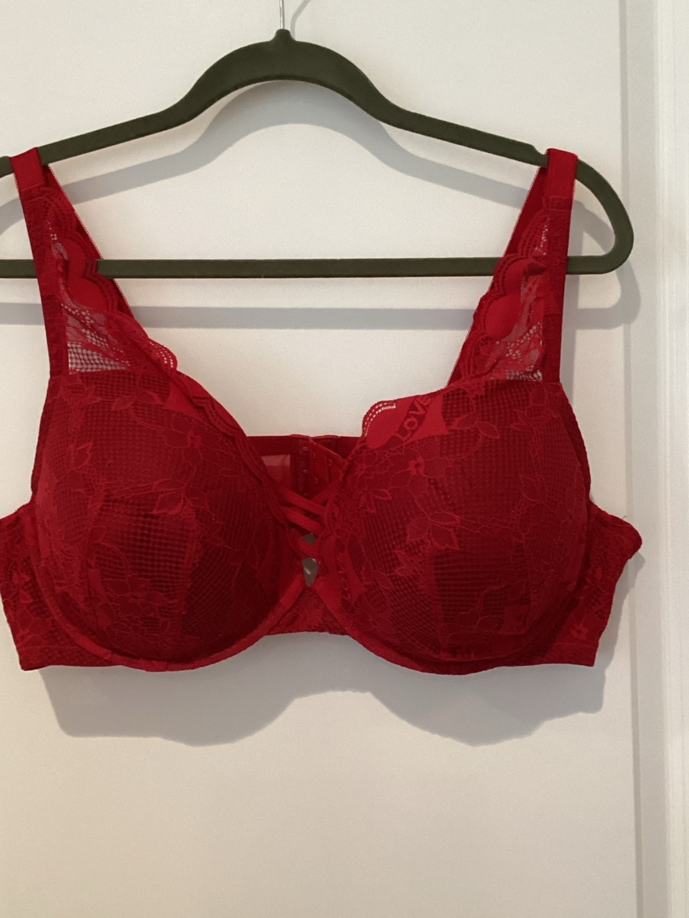 torrid Red Lace Underwire Bra with Crisscross Detail